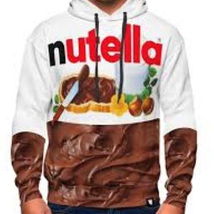 Newcosplace unisex Nutella novelty foodie 3D graphic, silky soft hoodieSZ-XL